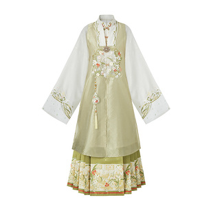 云藏月绣 踏春归 原创明制长比甲对襟立领长衫织金马面裙汉服女春