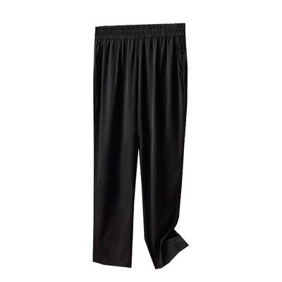 黑色冰丝速干运动裤女夏季薄款裤子大码松紧腰高弹力透气休闲女裤