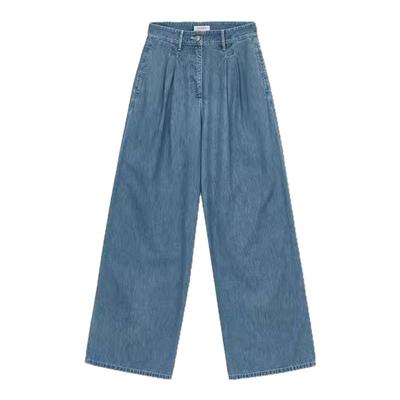 concise-white/简白25SS系列春季女士压褶水洗牛仔裤银泰301257