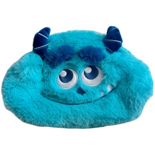 迪士尼草莓熊三眼仔毛怪苏利文毛绒化妆收纳包正版可爱卡通笔袋包