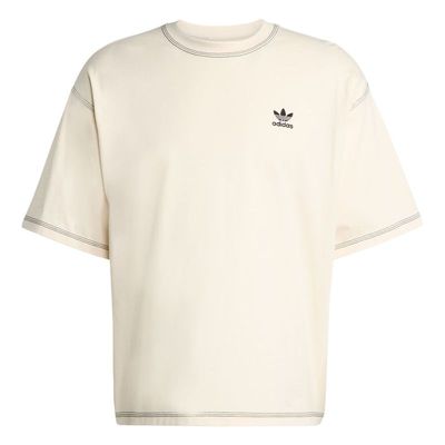 adidas originals ESSENTIALS 舒适圆领休闲短袖T恤 男款 浅米色