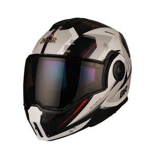 BR碳纤维摩托车全盔后空翻揭面盔双镜片男士秋冬骑行四季机车全盔