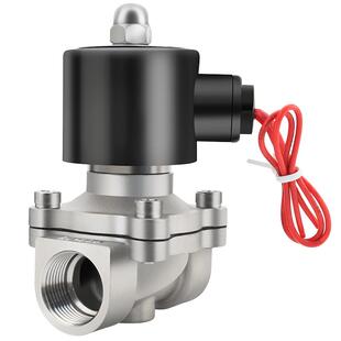 常闭2W电磁水阀不锈钢开关控制阀AC220VDC24V/12V气阀2/4/6分/1寸