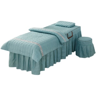 美容院床罩按摩推拿床套四件套单件理疗纯色带洞床单简约美体采耳