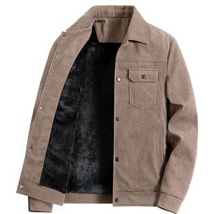 罗蒙灯芯绒男士外套春秋季2026新款潮牌宽松上衣翻领休闲夹克男款