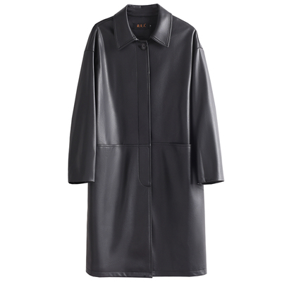 真皮羽绒服女中长款宽松显瘦外套