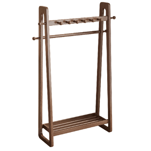 实木挂衣架落地卧室家用衣帽架2025新款房间挂衣服架子小型置物架