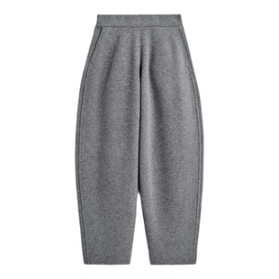 CS女装 休闲版型桶形通勤长裤浅灰色2025秋季新品1250700002