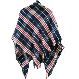 新秋冬大方巾民族风摩梭手工格子围巾披肩方巾保暧大披巾男女通用