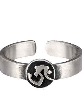 古晶一字梵文八大国潮风男士银饰