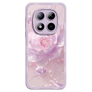 适用小米红米note15pro手机壳Redmi新款14保护turbo套13十12外壳后11的+软硅胶曲面屏背带斜挎可背挂绳轻奢风