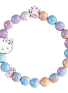 潮色绘凯蒂猫彩虹石手串