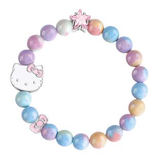 潮色绘xHelloKitty彩虹石手串珠女款小众轻奢送闺蜜生日礼物