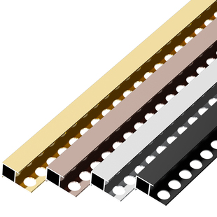 铝合金瓷砖收口条不锈钢收边条压条直角包边卫生间地砖装饰条极窄