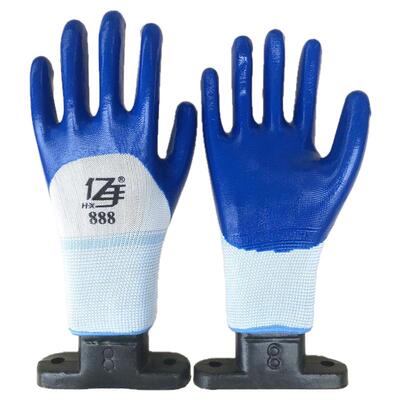 亿手N598手套劳保耐磨带胶浸胶涂胶防水防油工业塑胶橡胶胶皮工作