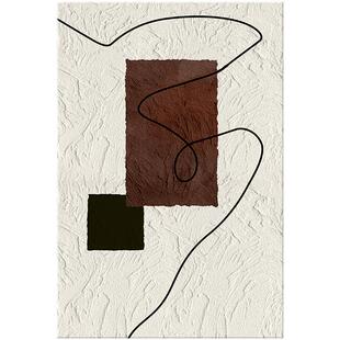 侘寂风极简客厅装饰画抽象艺术砂岩画沙发背景墙挂画高级感落地画