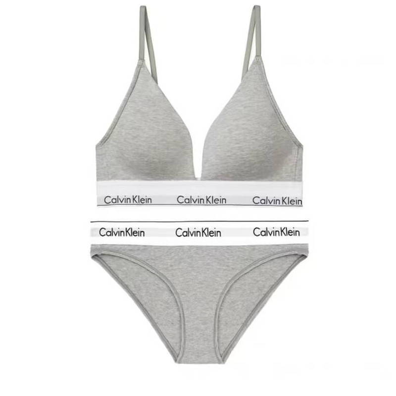 CK正品女士内衣无钢圈无痕文胸深V聚拢性感三角杯U领瑜伽运动背心
