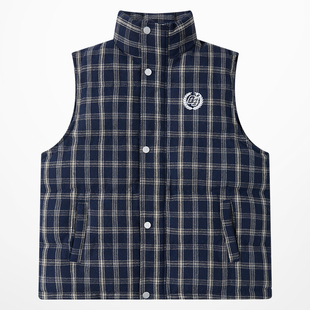404MOB美式格纹无袖马甲棉服宽松秋冬新款男女复古叠穿外套上衣潮