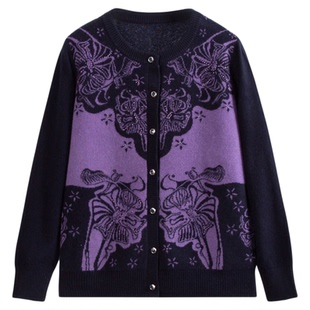 依佈妈妈装2025冬装新款羊毛衫60多岁老年人保暖开衫奶奶大码上衣