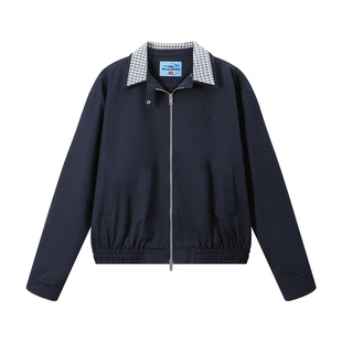 江南先生NewJNXS防泼水哈灵顿翻领格纹休闲假两件夹克外套男女春