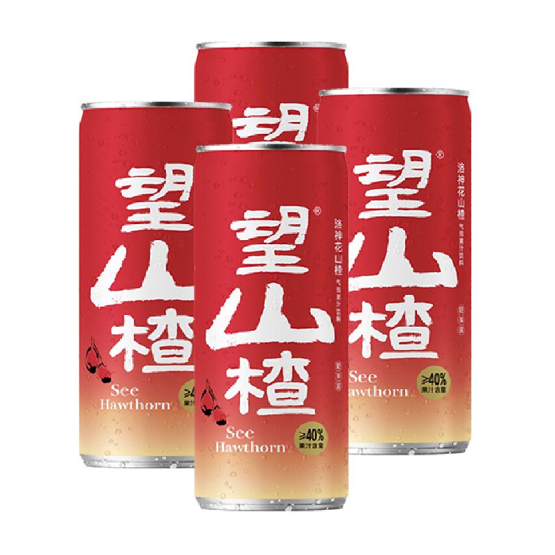 好望水果汁气泡水望山楂汁330ml*4罐果味饮料健康山楂饮品解腻