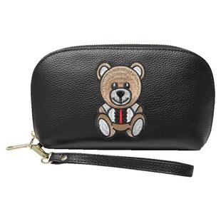 2026韩版新款真皮手包女刺绣大容量零钱包软牛皮黄色招财手拎钱包