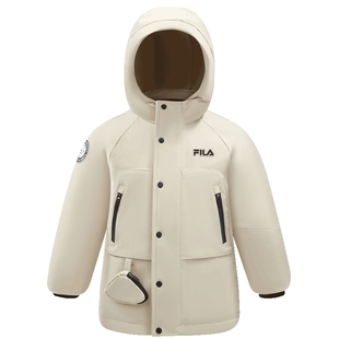 【钻石绒】FILA斐乐儿童羽绒服中长款2025冬季新款男小童防水外套