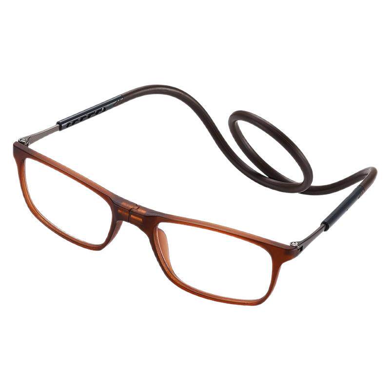 鹏迎好物磁吸挂脖老花镜高清防蓝光可折叠超轻便携式中老年人眼镜