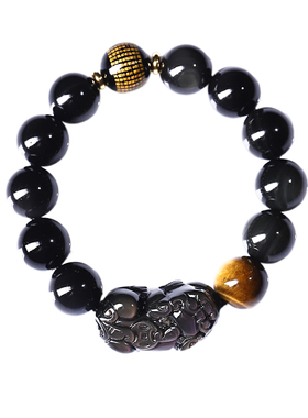 情侣双彩眼猫眼黑曜石父亲节礼物