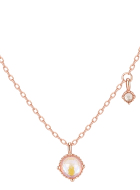 阿吉豆925银女玫瑰金项链锁骨链