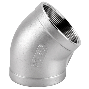 304不锈钢45度弯头内外丝接头配件加厚水管连接件1/2/3/4/6分1寸