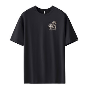 加肥加大圆领印花短袖男款夏季青少年宽松百搭抑菌凉感t恤运动衫