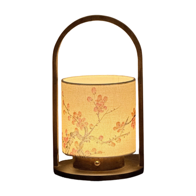 宋风手绘梅梢实木触摸调光台灯