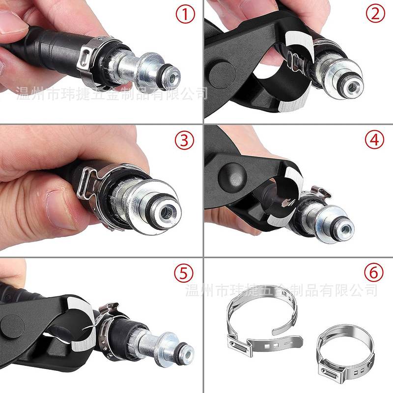 跨境200PCS盒装不锈钢卡箍管带箍钳子箍夹圈软管单耳喉箍美式