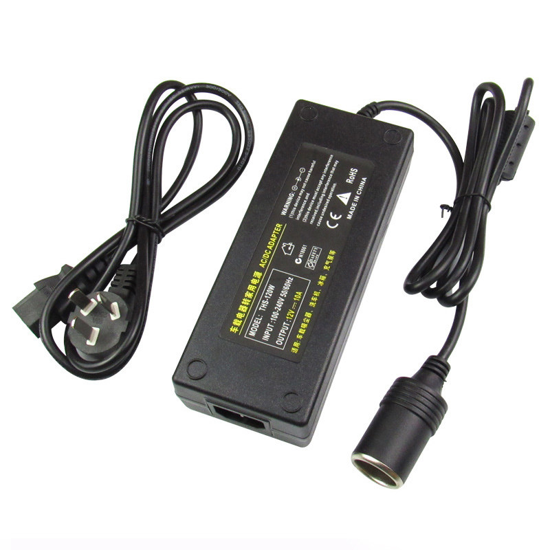 220V转12V车载电源转换器 吸尘器冰箱充气泵转家用电源12V5点烟器