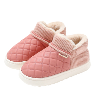 红豆棉拖鞋女款2026冬季新款室内家居厚底加绒棉包跟拖鞋外穿女士