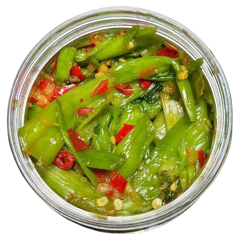 江西辣菜酸辣空心菜腌辣椒青红剁椒酱菜下饭菜腌空心菜梗香辣咸菜