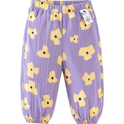 【全棉】迷你巴拉巴拉男女童裤子夏速干防蚊宽松儿童亲肤柔软长裤