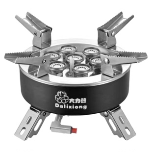 大力熊户外七星炉猛火炉具便捷式折叠防风燃气灶卡式炉大功率气炉