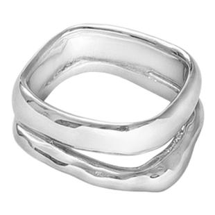 EWEST 设计感小指素圈纯银戒指女简约尾戒小众高级中指食指戒饰品