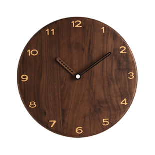 胡桃木钟表挂钟客厅时钟挂墙实木2025新款简约创意高级感装饰挂表