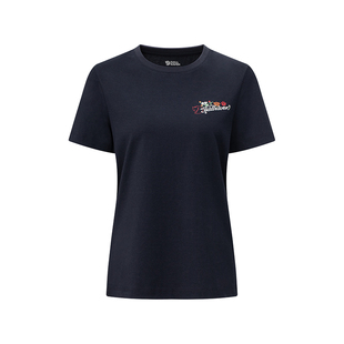 北极狐 26春夏女士棉麻混纺短袖T恤 纯色印花舒适透汽 012612034