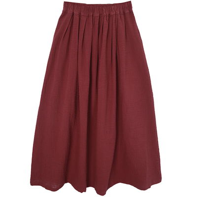 中长款a字裙文艺百搭宽松半身裙