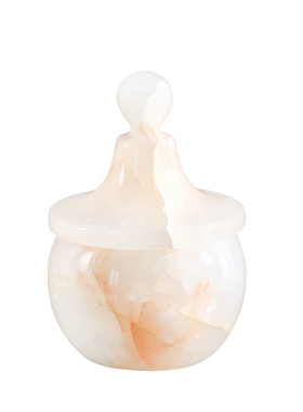 本墨 复古天然玉石高端收纳罐香薰罐样板房售楼处客厅桌面摆件