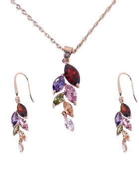 人工锆石耳饰锁骨链柳条耳环