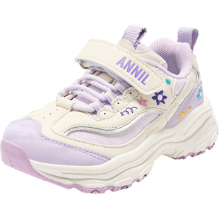 安奈儿女童运动鞋轻便跑步软底2026新款春季中大童女孩儿童老爹鞋