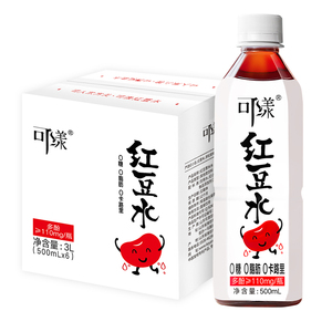 可漾红豆水500ml*6瓶0糖0脂0卡清爽运动饮品无糖健身饮料