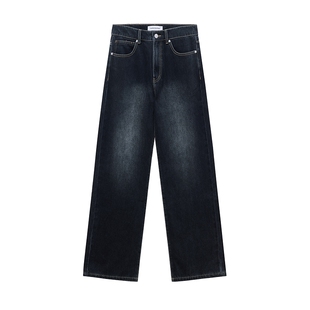 美特斯邦威牛仔裤男款2025秋季新款直筒美式阔腿做旧复古加厚长裤