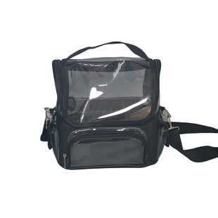 化妆师跟妆包补妆袋斜跨美妆工具分隔透明手提箱美发造型收纳腰包