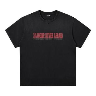 DNA 2025年夏季短袖T恤男士潮流打底衫潮牌水洗纯棉正肩上衣短袖